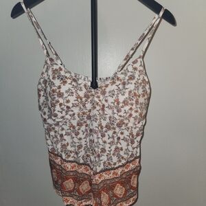No Boundaries Floral Camisole - Brown and White